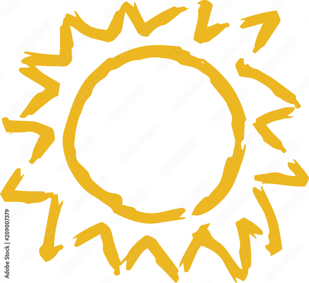 Yellow Hand-painted sun illustration Yellow Hand-painted sun illustration