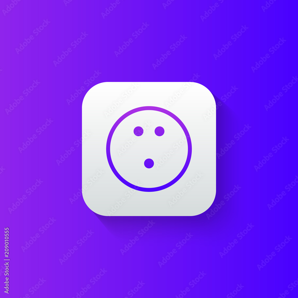 Bowling line icon isolated on gradient background Bowling line icon isolated on gradient background