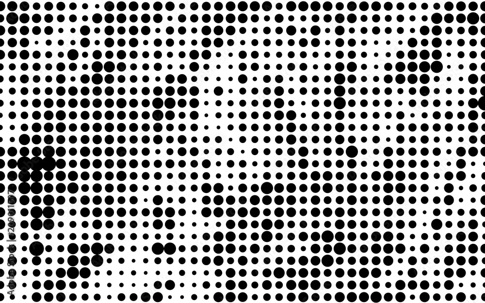 Grunge halftone background. Dotted pattern. Abstract futuristic panel. Minimal design. Vector illustration