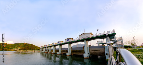 Water gate use for irrigation and agriculture in South Gyeongsang Province, South Korea.