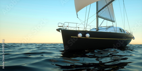 Extremeley detailed and realistic high resolution 3D Sailing Illustration