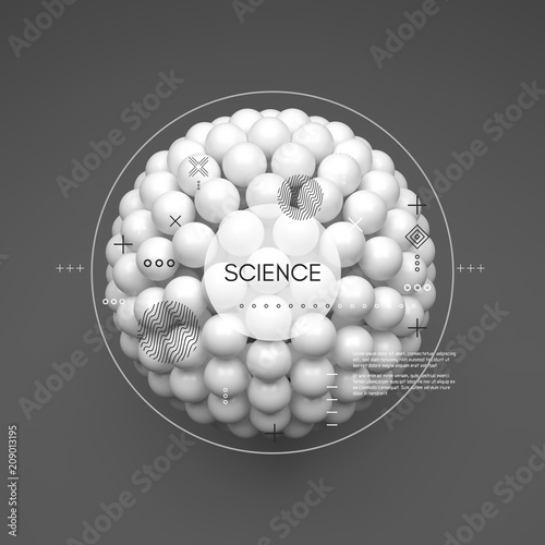 Molecule. 3D concept illustration. Vector template.