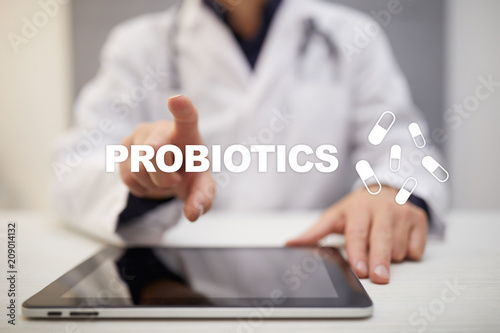 Probiotics. Health improvement. Medication and medicine concept.