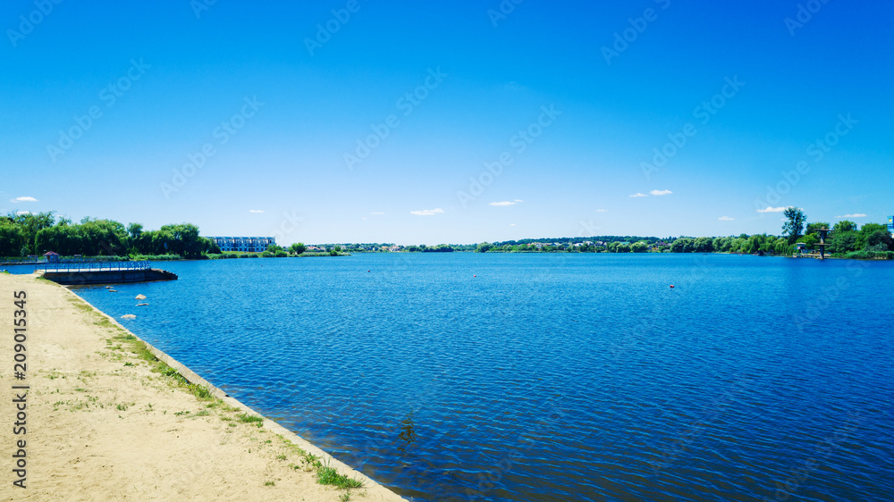 Picturesque forest and the river