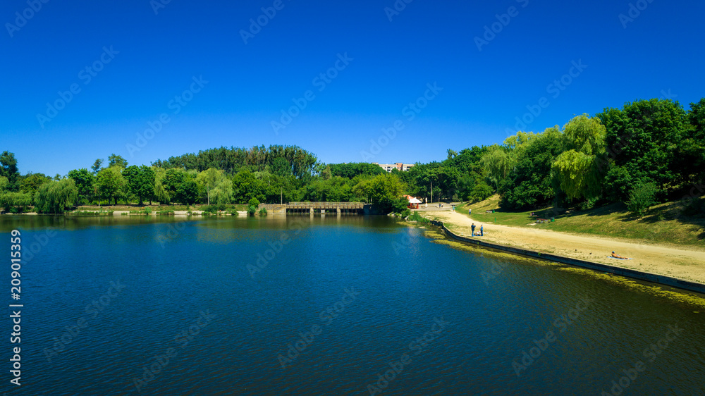 Fototapeta premium drone at the river