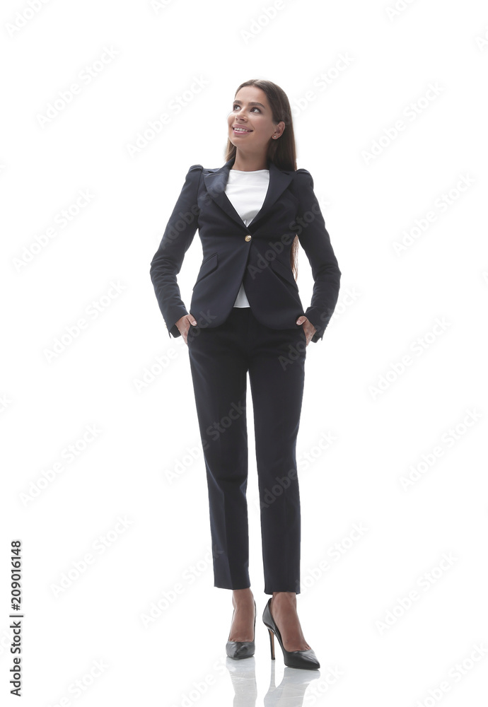 bottom view of confident business woman bottom view of confident business woman
