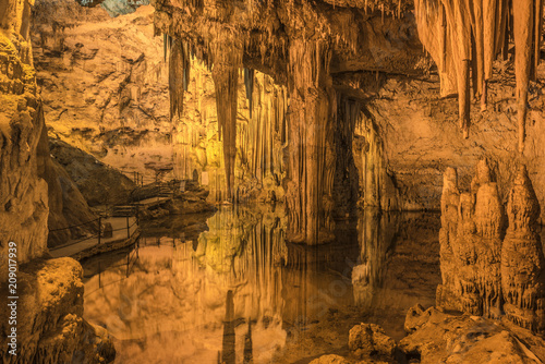 Neptune's Grotto - the beautiful stalactite cave near Alghero, Sardinia, Italy