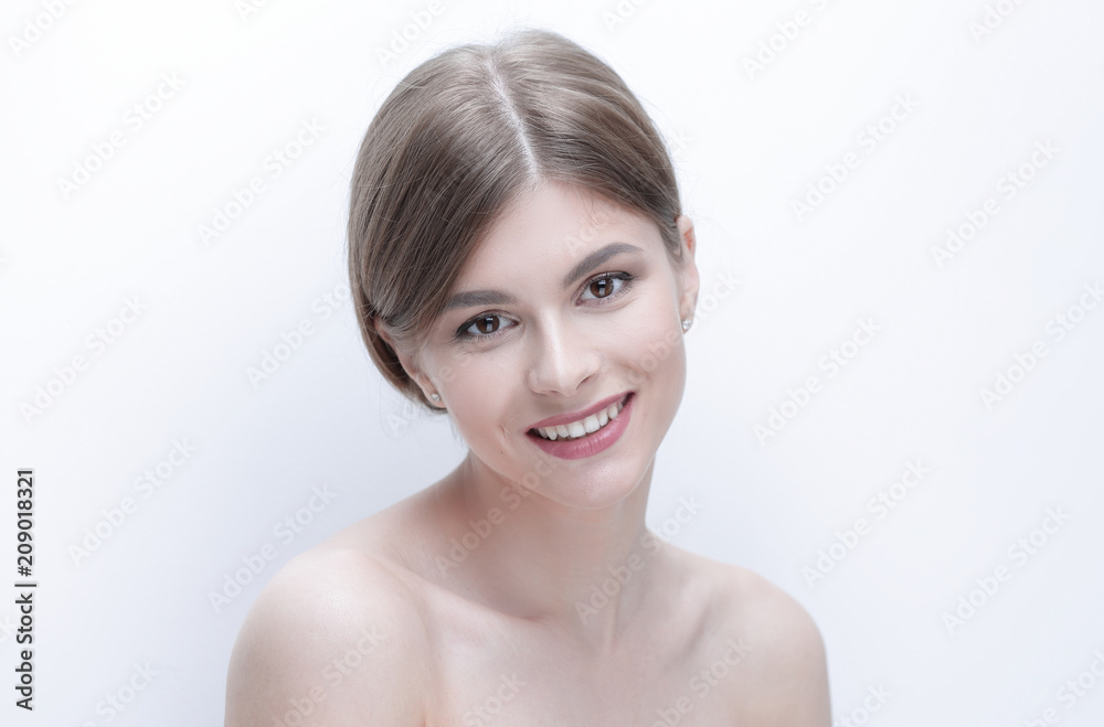 closeup face of a beautiful young woman. closeup face of a beautiful young woman.