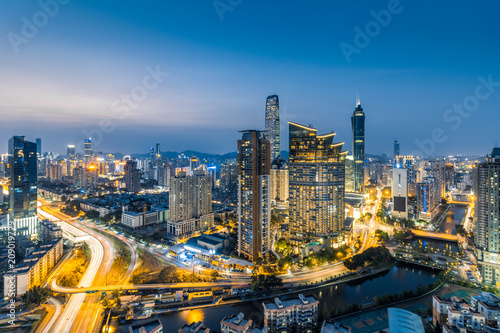 Fototapeta Naklejka Na Ścianę i Meble -  Shenzhen Luohu District financial center skyline