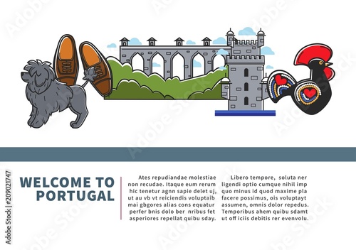 Welcome to Portugal web banner with sample text