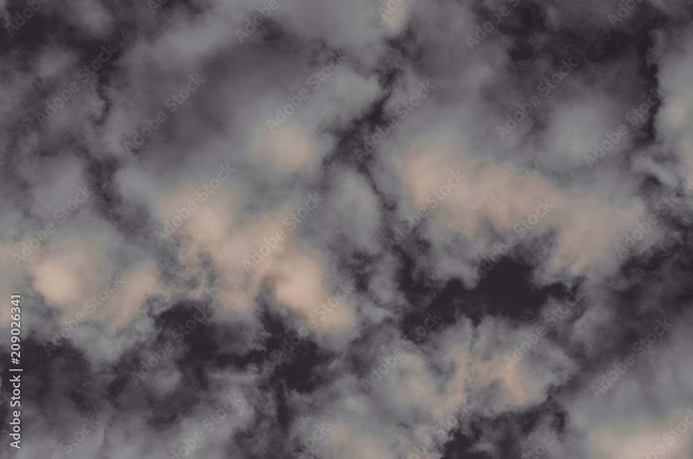 Abstract background, clouds and smoke on a dark gray background.