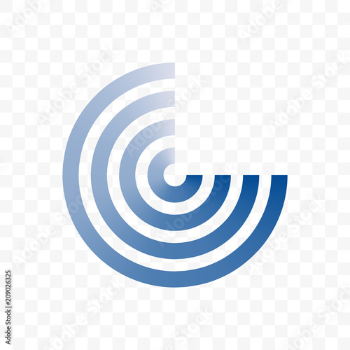 Circle blue line vector icon