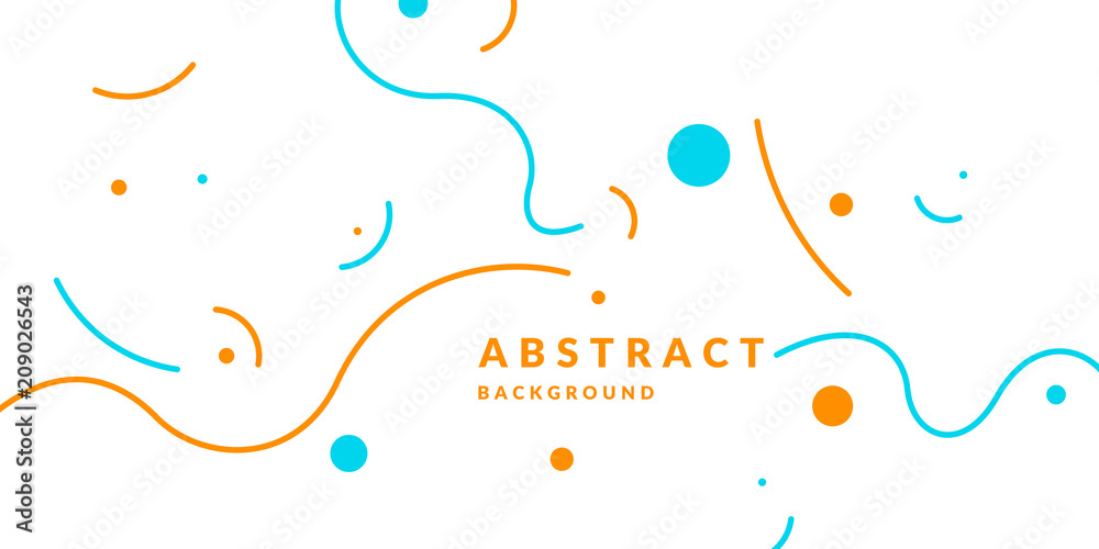 Bright poster with dynamic waves. Illustration minimal flat style