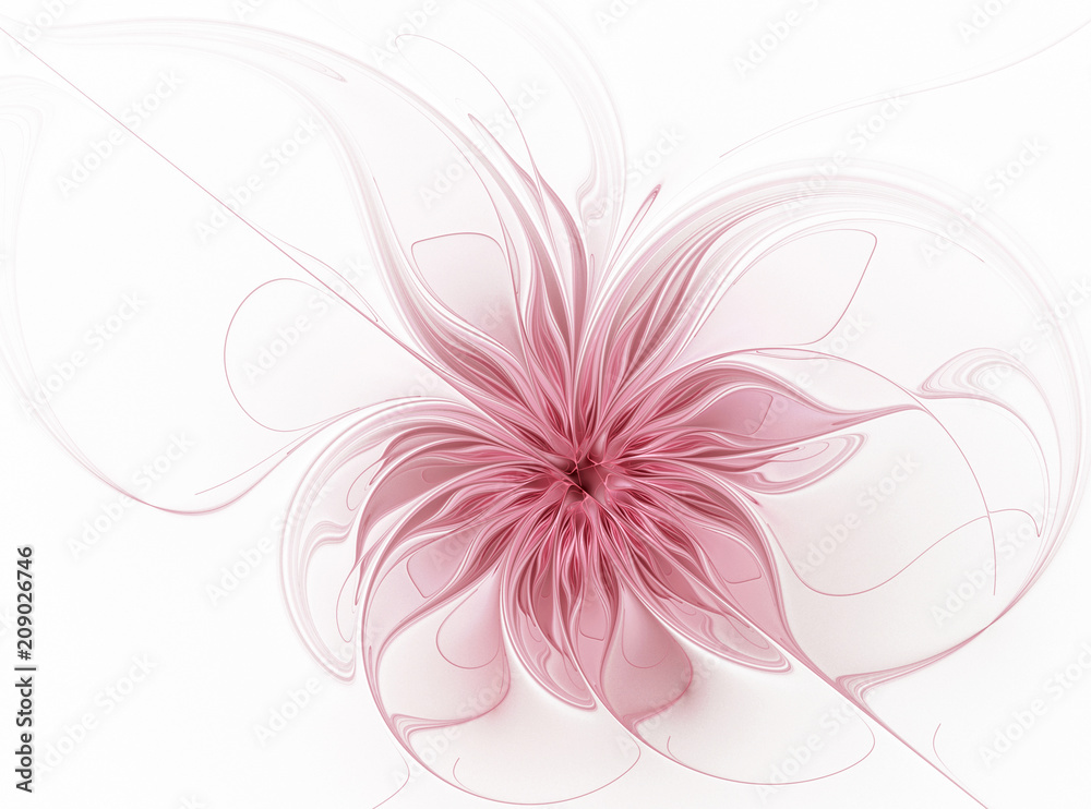 Fractal cherry blossom on a white background Fractal cherry blossom on a white background
