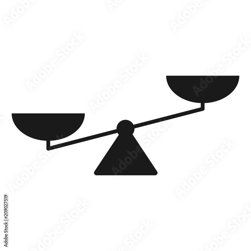 Scales black icon. Vector scale simple illustration. photo