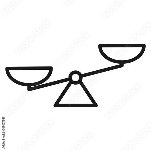 Scales black icon. Vector scale simple illustration. Line art