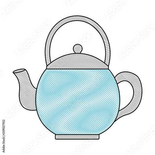 teapot ceramic kitchen utensil image vector illustration drawing