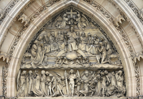 Last Judgement - sculpture above the entrance to the church
