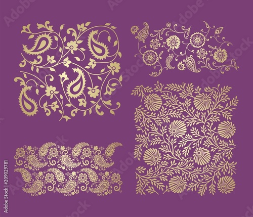 paisley floral pattern, textile , Rajasthan, royal India