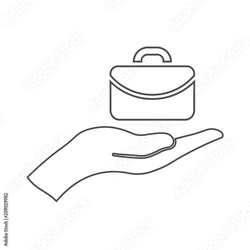 Векторная иконка, портфель на руке.