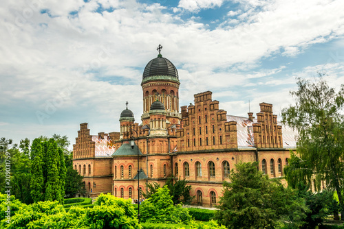 Ancient church and the residence of Metropolitan Bukovina in Chernivtsi town, Ukraine