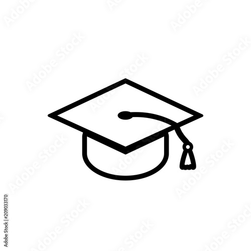 Graduation hat. Icon.