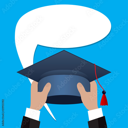 Hat in hand, vector.
