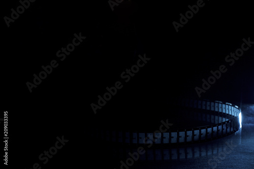 old Movie film on dark