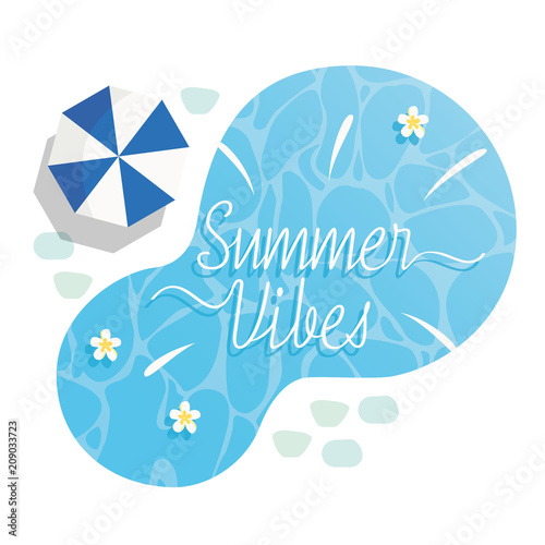 Summer poolside illustration