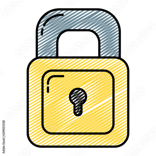 doodle security padlock object and protect element