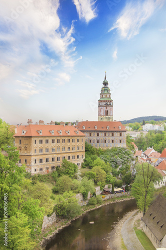 Nice view of the historic center of Cesky Krumlov  Czech Republic