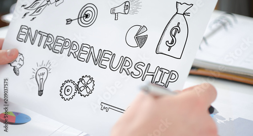 Entrepreneurship concept on a paper
