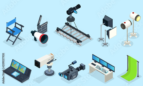 Isometric Cinematography Elements Set