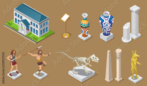 Isometric Museum Icons Collection