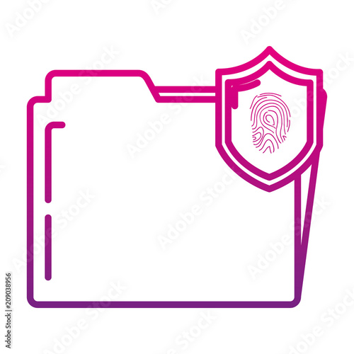 degraded line folder file with tactile fingerprint inside shield