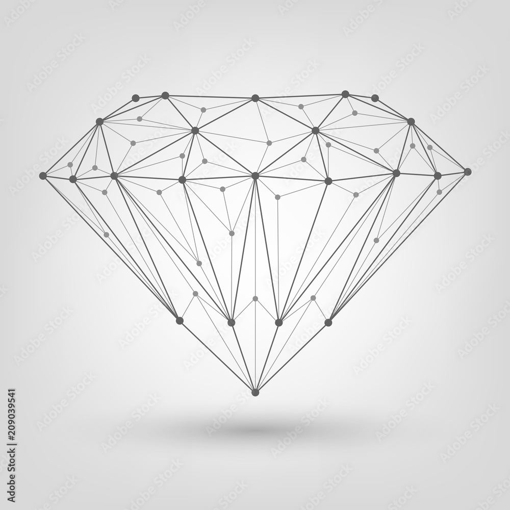Polygonal diamond, brilliant of mesh Polygonal diamond, brilliant of mesh