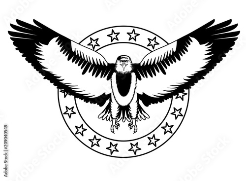american bald eagle circular emblem vector illustration design