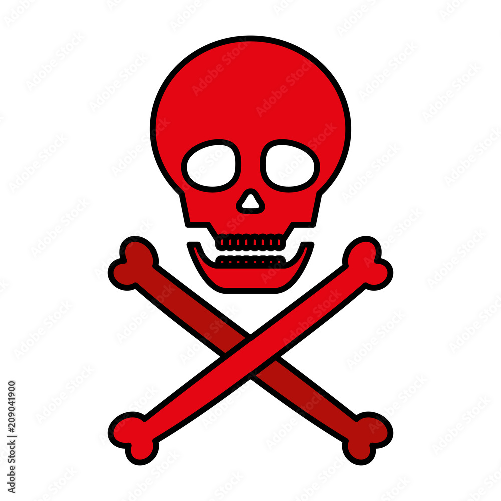 color danger skull warning death symbol Stock Vector | Adobe Stock
