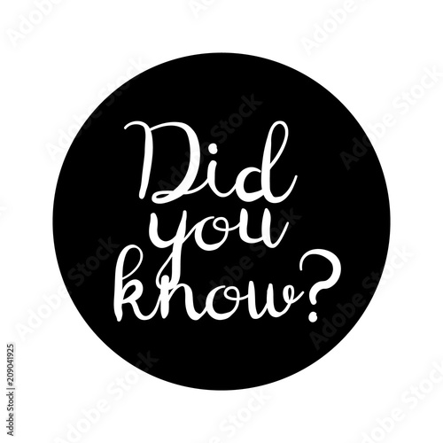 Did you know vector illustration. did you know words