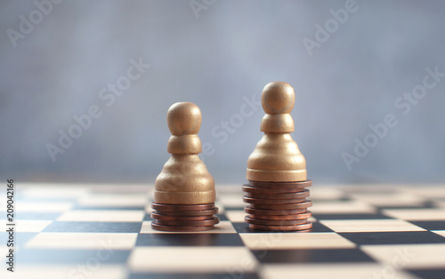 Wage gap chess concept