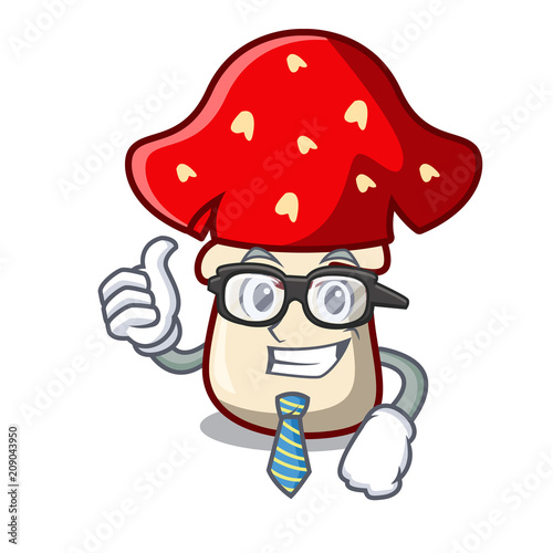 Businessman amanita mushroom character cartoon photo