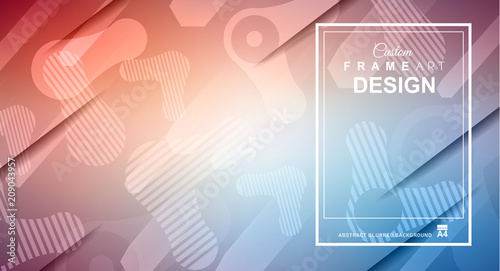 Cover or Flyer layout with Geometric colorful background with high saturated gradients