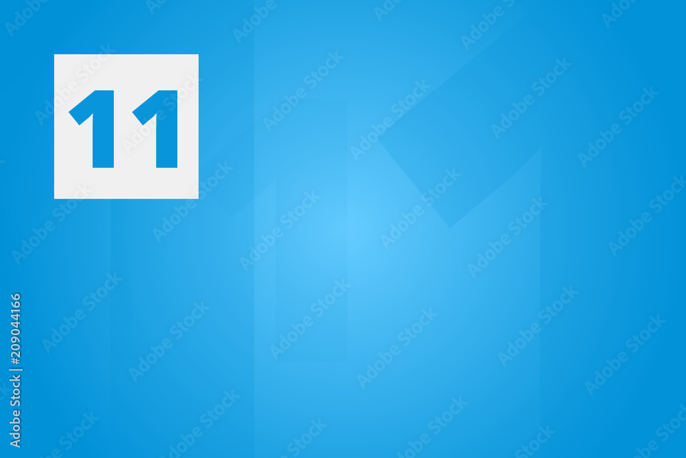 Fototapeta premium 11 - Number eleven on blue technology background for example as background or concept template
