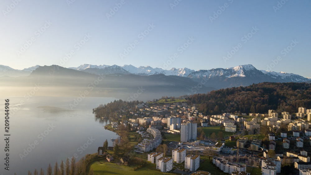 aerial view of beautiful lake aerial view of beautiful lake