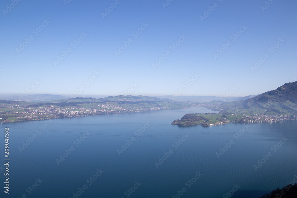 aerial view of beautiful lake