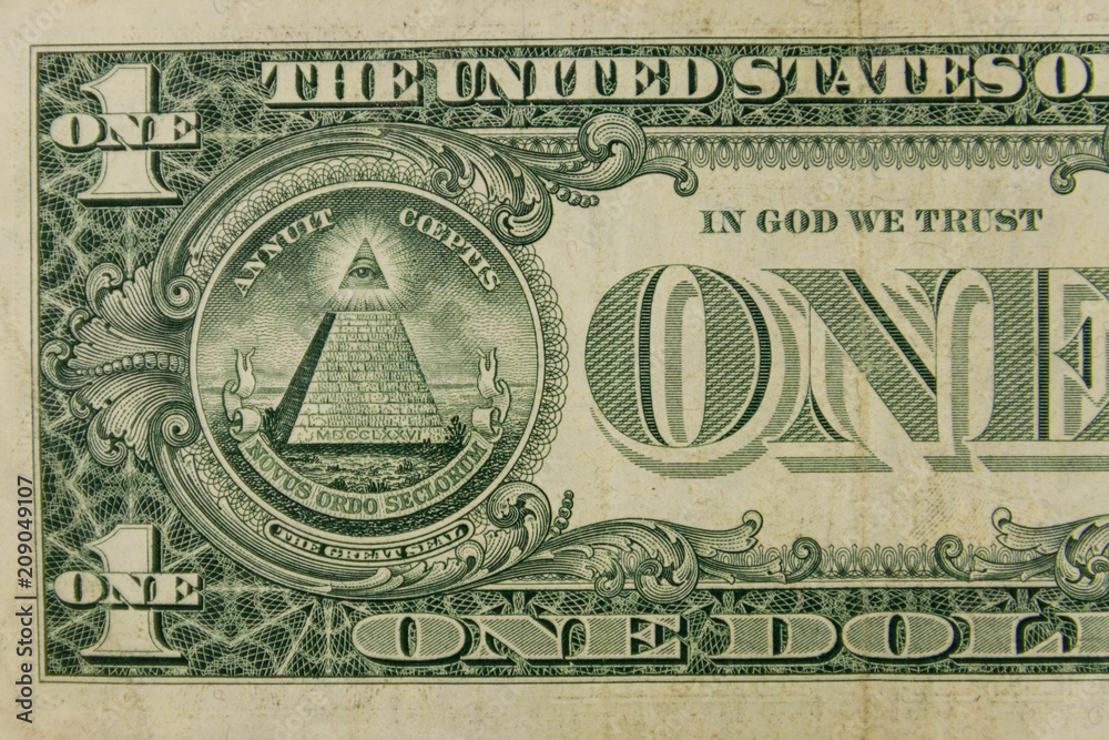 Macro shot of one dollar banknote Macro shot of one dollar banknote