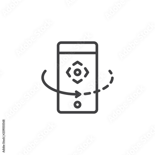 Mobile rotate outline icon. linear style sign for mobile concept and web design. phone rotation arrow simple line vector icon. Symbol, logo illustration. Pixel perfect vector graphics