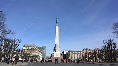 Europe, Latvia, the Baltic, Riga. Monument of Freedom in the square in the center of Riga.