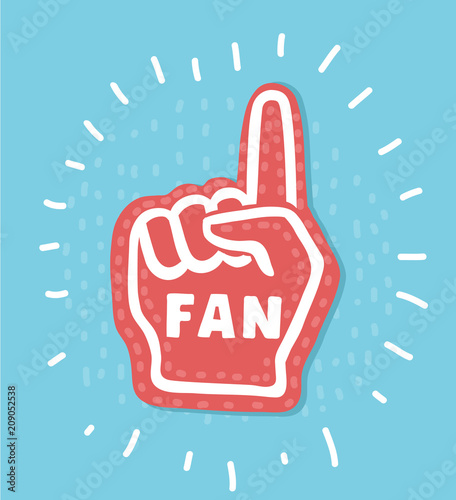 Fan Hand Number One Red Flat Icon 