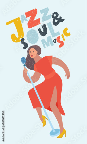 Woman singer with mic 